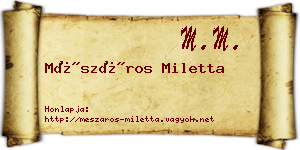 Mészáros Miletta névjegykártya
