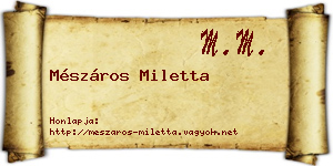 Mészáros Miletta névjegykártya